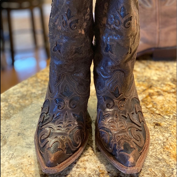 Lizard Inlay cowgirl boot-Like new- worn once - Picture 5 of 7